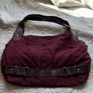Chic Burgundy and Brown Handbag